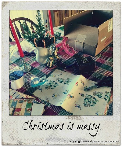 ALT="Messy Christmas wrapping"