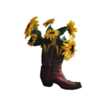 ALT="cowboy boot with sunflowers"