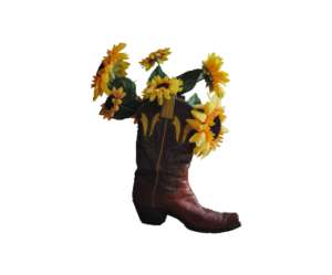 ALT="cowboy boot with sunflowers"