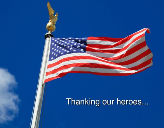 ALT="American flag thanking our heroes"